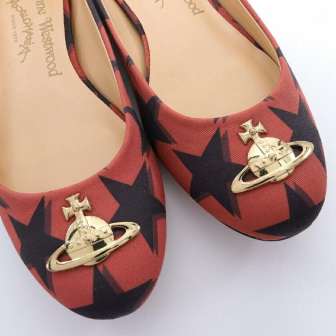 ANGLOMANIA（Vivienne Westwood）(アングロマニア)の パンプス スター ファブリック オレンジレッド ブラック レディースの靴/シューズ(ハイヒール/パンプス)の商品写真