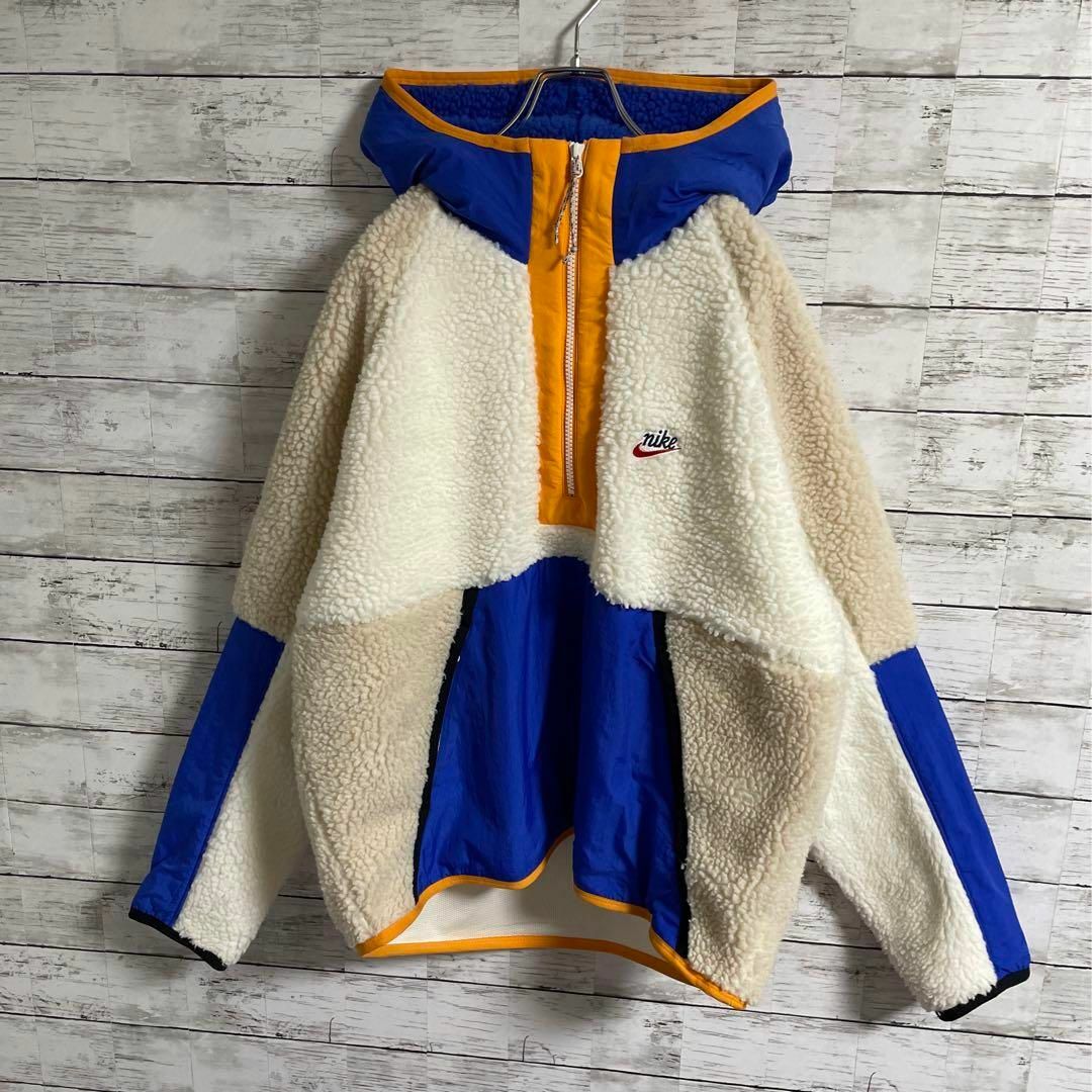 427【ゆめまる着用】ナイキ☆刺繍ロゴハーフジップ ボアフリース即完売モデル美品
