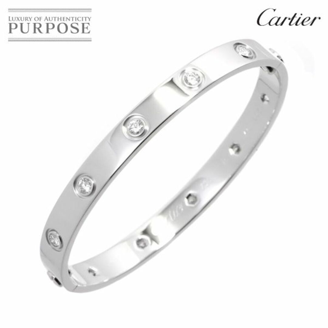 カルティエ Cartier ラブブレス フル ダイヤ 10P #16 K18 WG 750 ブレスレット バングル VLP 90195052