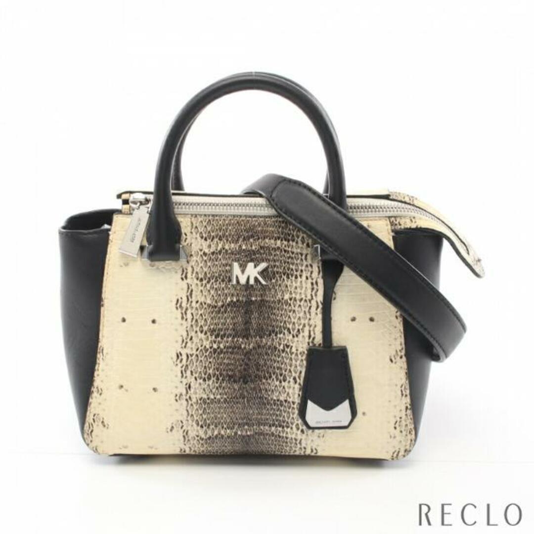 Michael Kors(マイケルコース)のNOLITA ノリータ ミニ メッセンジャー ハンドバッグ レザー アイボリー ブラック パイソン型押し 2WAY レディースのバッグ(ハンドバッグ)の商品写真