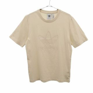 アディダス(adidas)のアディダス トレフォイルロゴ プリント 半袖 Tシャツ S ベージュ adidas メンズ 【中古】  【230823】 メール便可(Tシャツ/カットソー(半袖/袖なし))