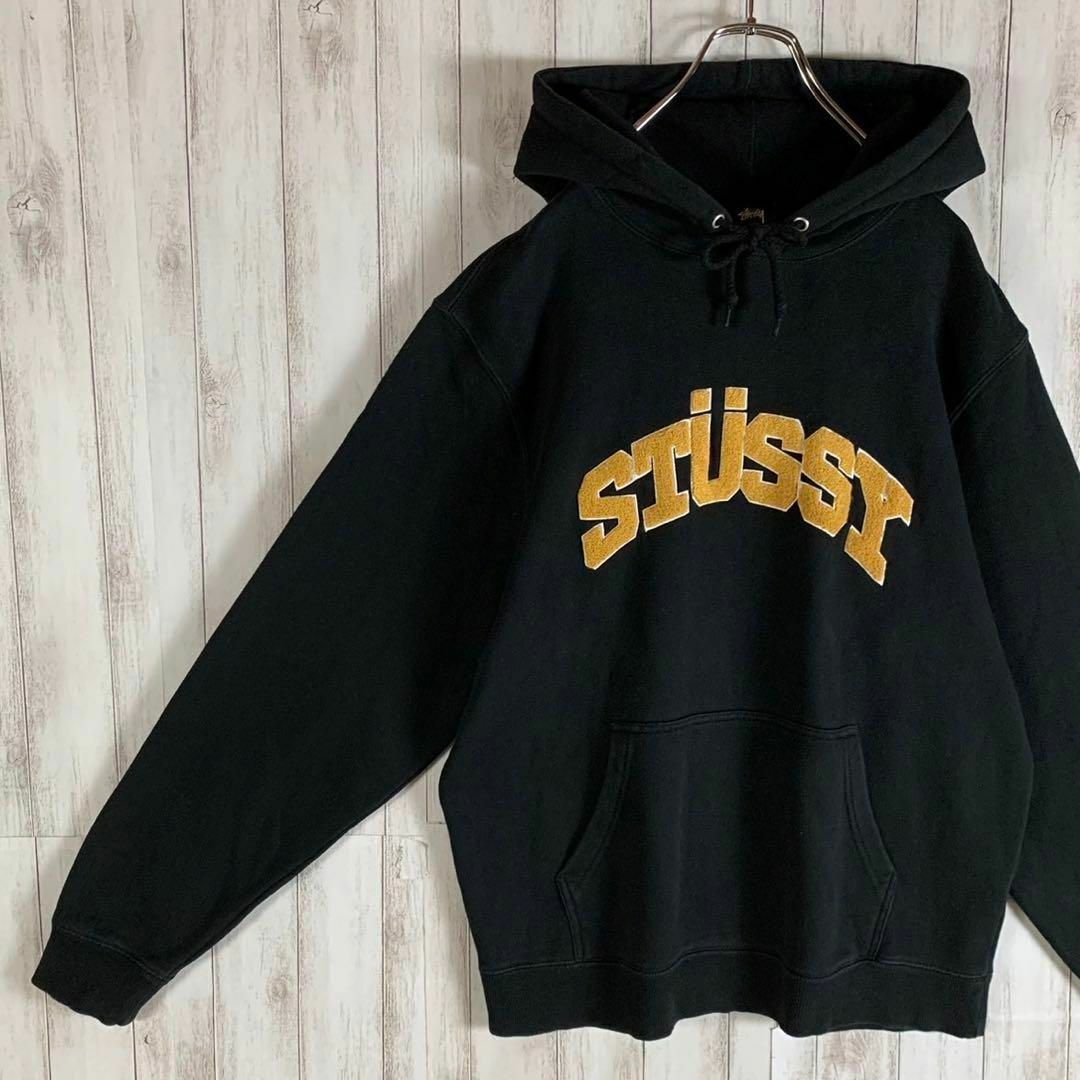 【美品】STUSSY☆花柄☆刺繍ロゴ 即完売 希少 パーカー 人気Lサイズ