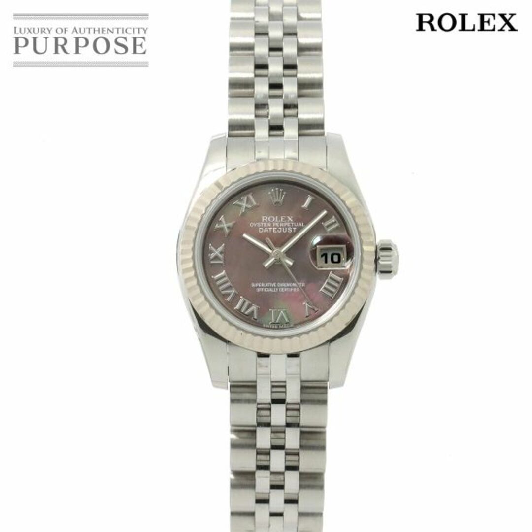 ロレックス ROLEX デイトジャスト 179174NR G番 レディース 腕時計 ブラックシェル 文字盤 K18WG 自動巻き Datejust VLP 90202810