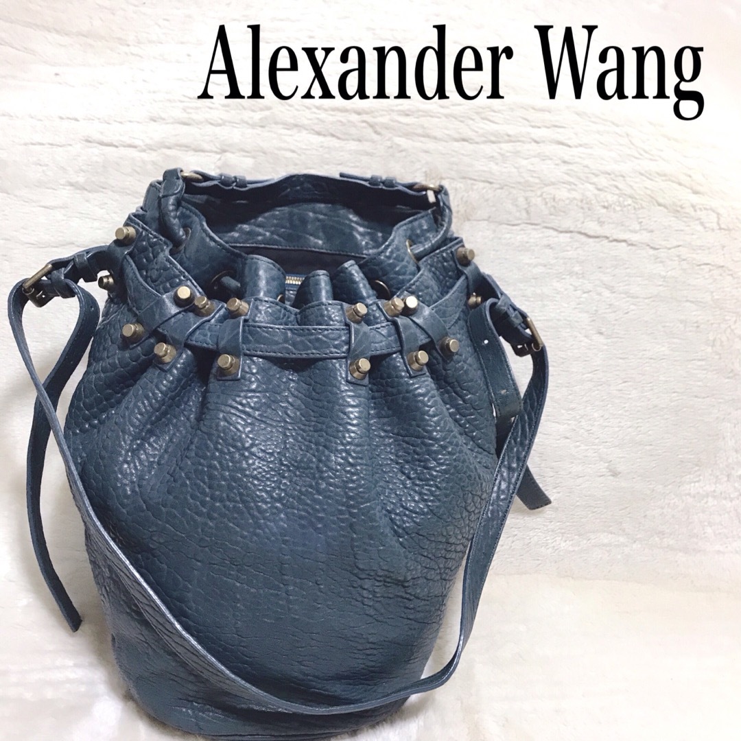 美品 Alexander Wang ディエゴ スタッズ 巾着 ショルダーバッグ