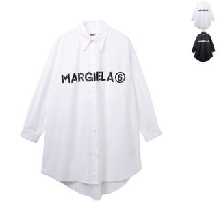 エムエムシックス(MM6)のエム エム シックス メゾン マルジェラ MM6 MAISON MARGIELA 【大人もOK】キッズ シャツ ロゴプリント オーバーフィット 2023年秋冬新作 M60406 MM014 (Tシャツ/カットソー)