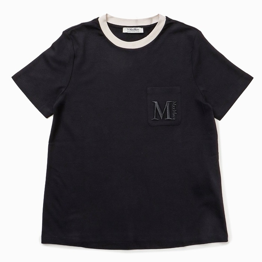 597cm袖丈エス マックス マーラ 'S MAX MARA Tシャツ LECITO 刺繍ロゴ 半袖シャツ クルーネック ショートスリーブ 2023年秋冬新作 2399760139 0002 NERO