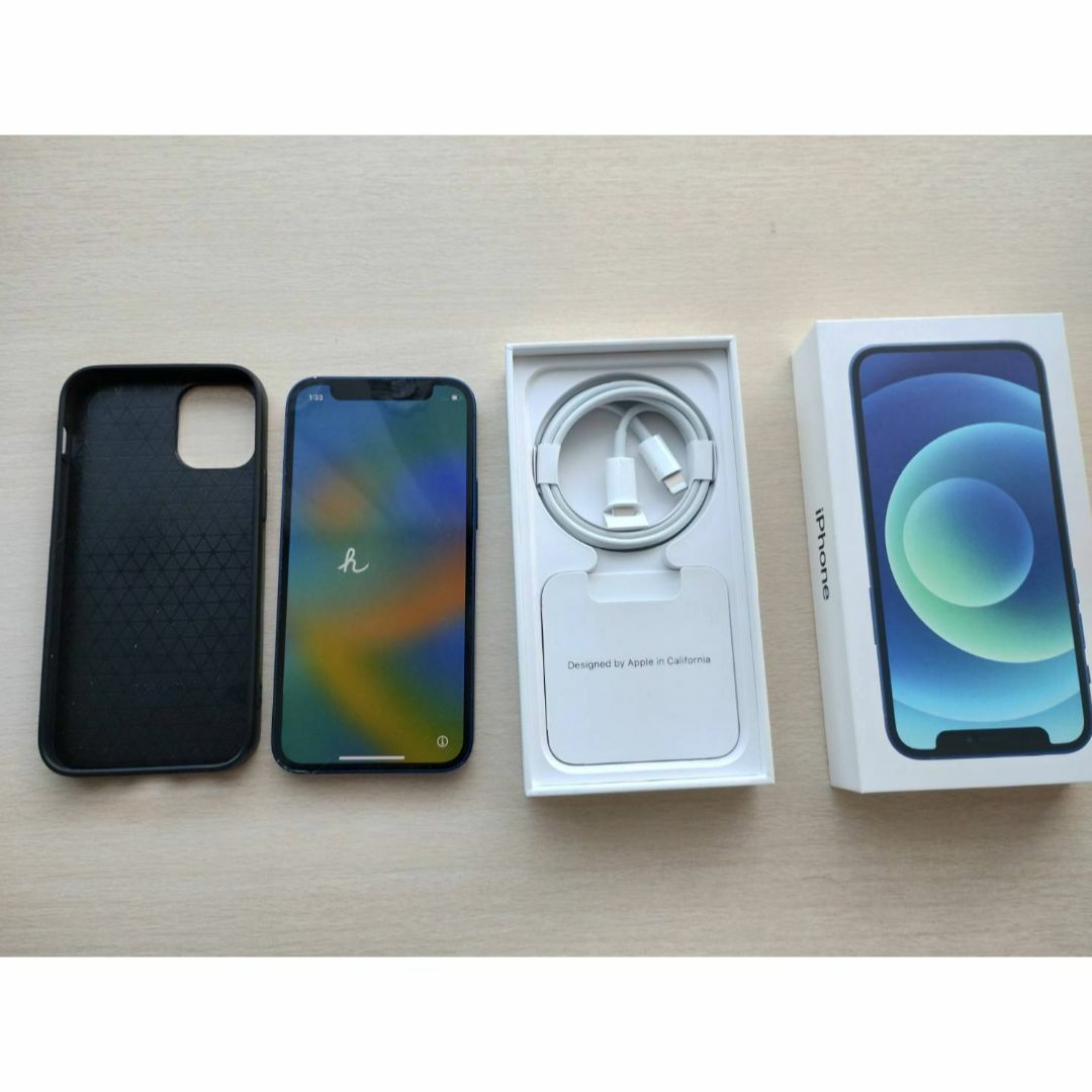 iPhone 12 mini ブルー 64GB SIMフリー キズあり-
