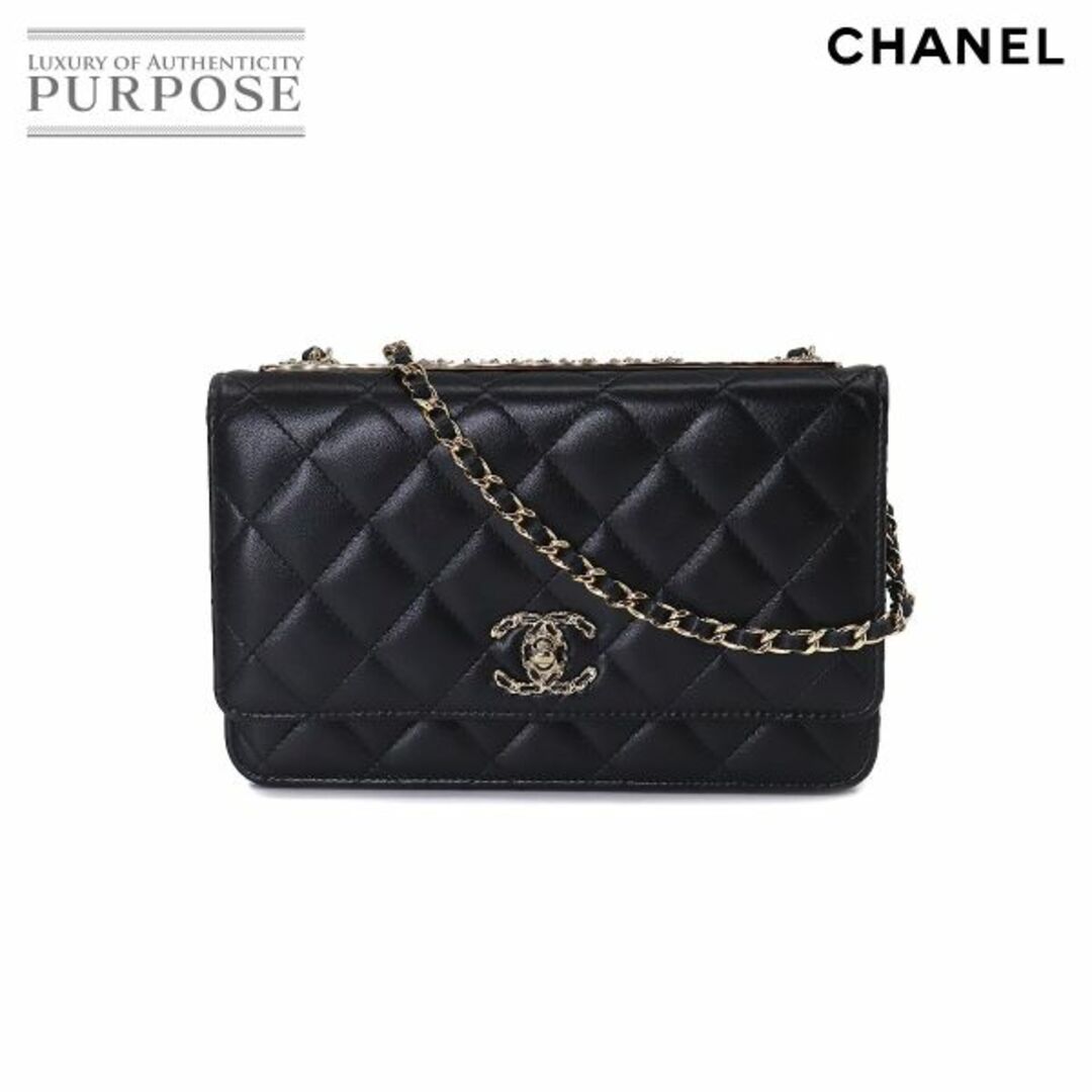 未使用 展示品 シャネル CHANEL トレンディCC チェーン ウォレット 長財布 レザー ブラック ゴールド 金具 VLP 90201221付属品箱保存袋小冊子