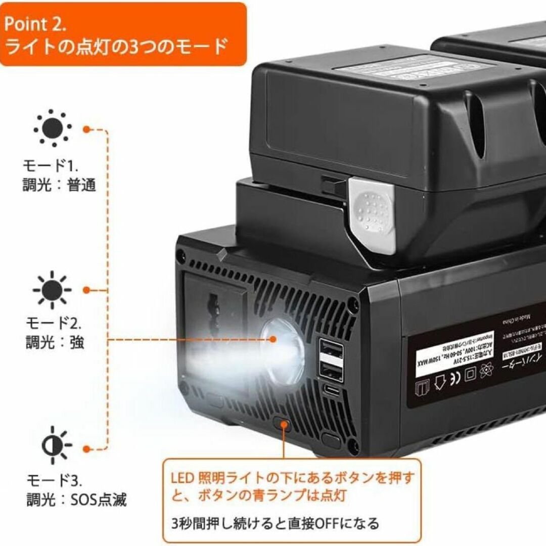 【災害時に❣️】インバーター　ポータブル電源　アウトドア　　USB typec 4