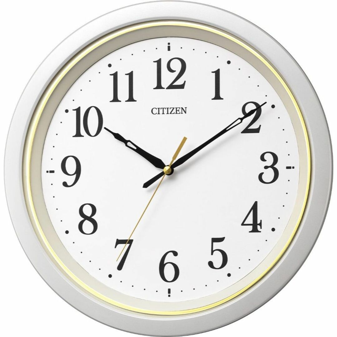 【色: ホワイト】リズム(RHYTHM) 掛け時計 ホワイト Φ32x4.5cm