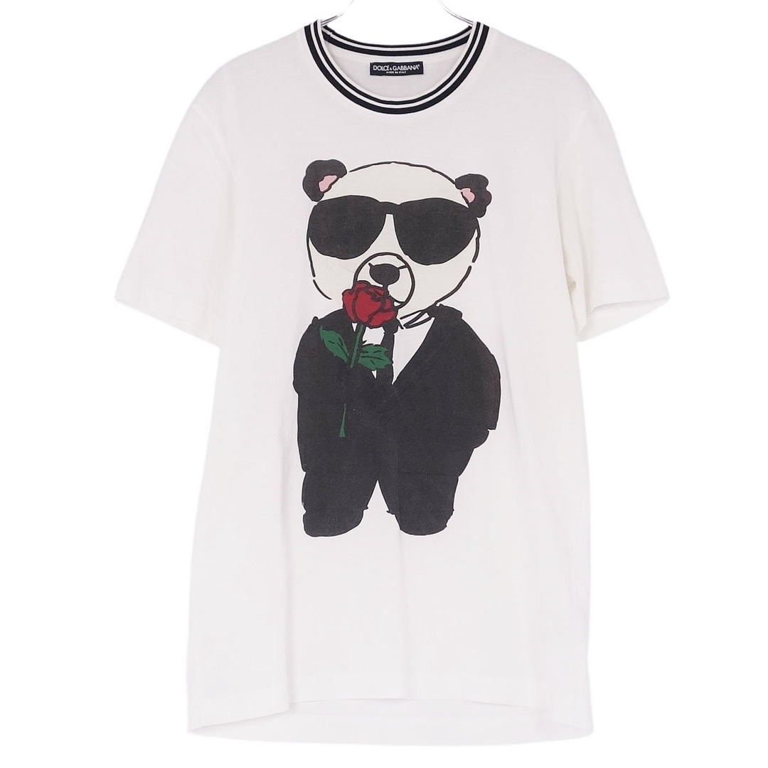 ドルチェ&ガッバーナ DOLCE&GABBANA Tシャツ カットソー 半袖 ショートスリーブ 総柄 プリント トップス メンズ 46(S相当)  ホワイト | フリマアプリ ラクマ