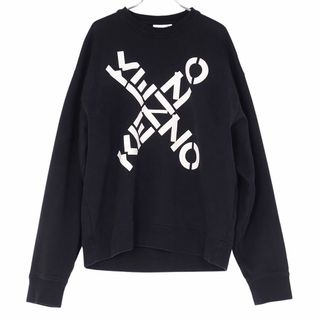 ケンゾー(KENZO)のケンゾー KENZO スウェット トレーナー ロングスカート ロゴプリント トップス メンズ L ブラック/ホワイト(スウェット)