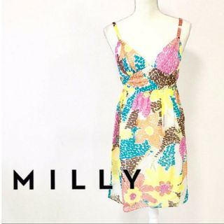 ミリー(Milly)のMILLY ワンピース ボタニカル柄 サイズS(ミニワンピース)