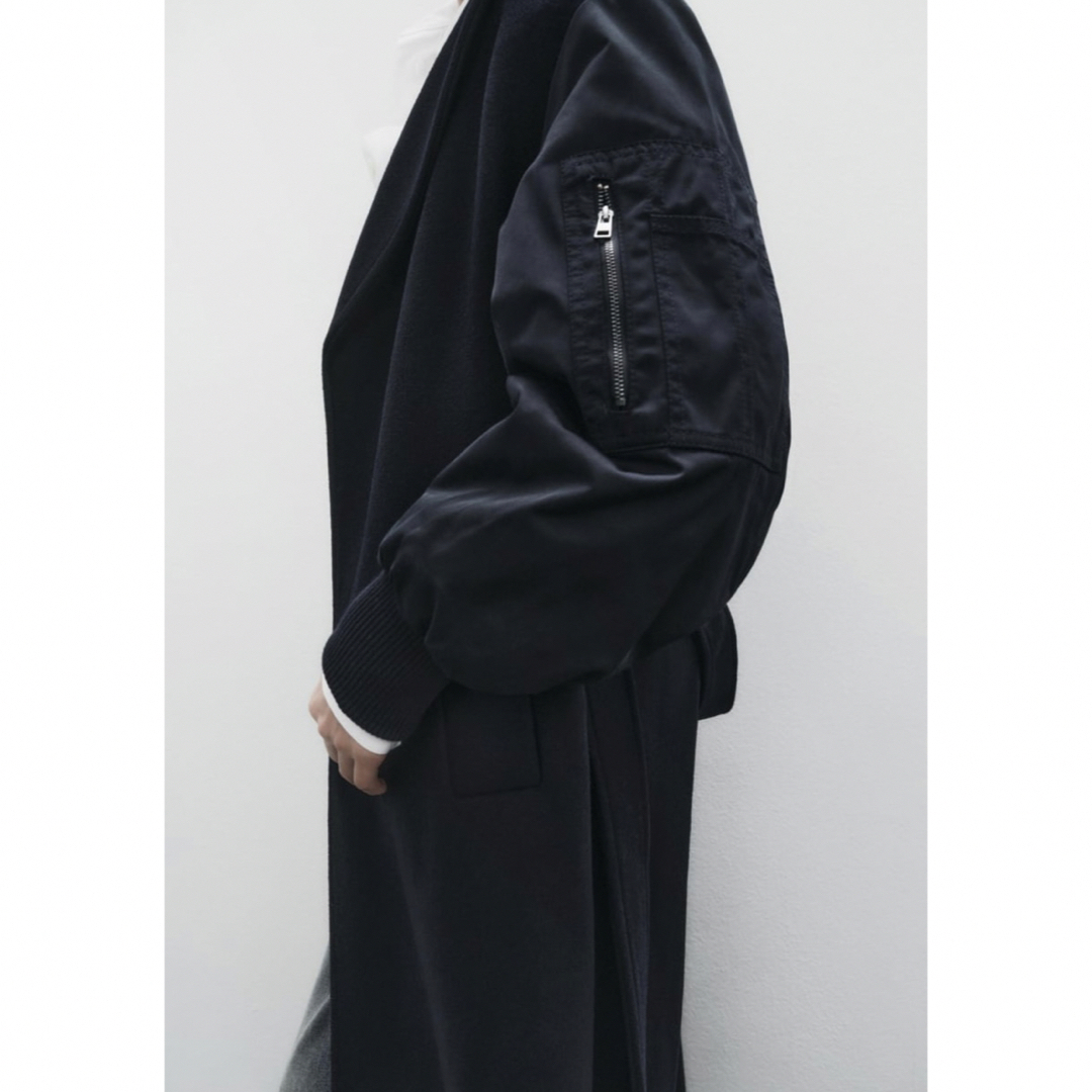 ZARA(ザラ)のzara マッチングボンバーコート　サイズM レディースのジャケット/アウター(ロングコート)の商品写真