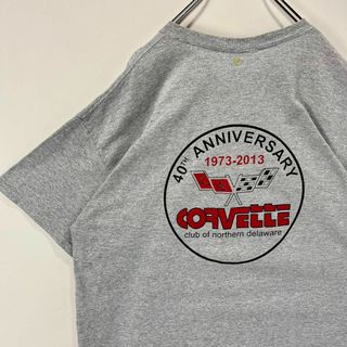 シボレー　コルベット　ビッグプリント　Tシャツ XLサイズ　古着　グレー　車(Tシャツ/カットソー(半袖/袖なし))