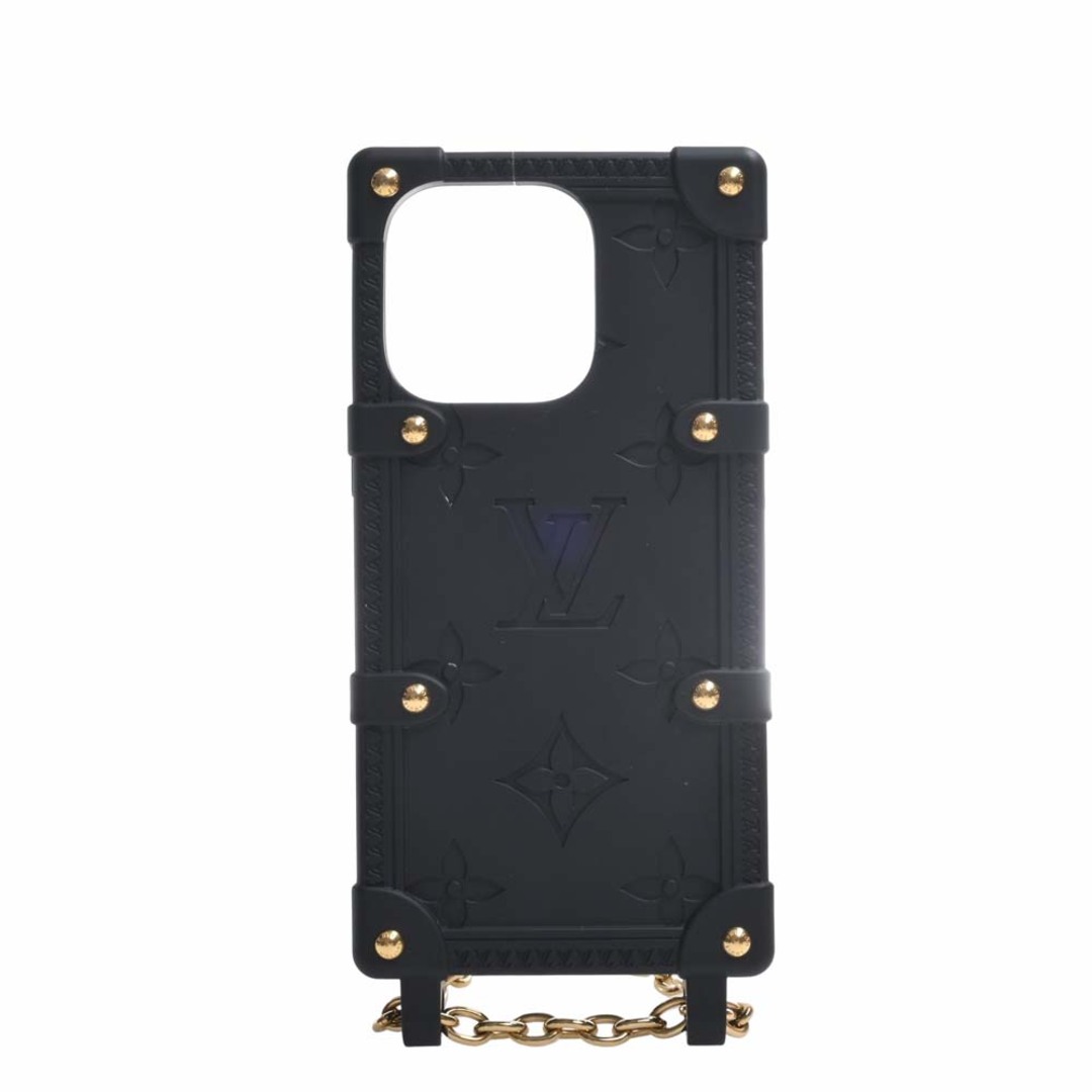 LOUIS VUITTON ルイヴィトン モノグラム ラバー リ トランク iPhone 14PRO チェーンショルダー付き スマホケース M81997 ブラック by