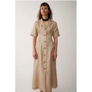 マウジー(moussy)のMOUSSY マウジー　シャツワンピース　リネン(ロングワンピース/マキシワンピース)