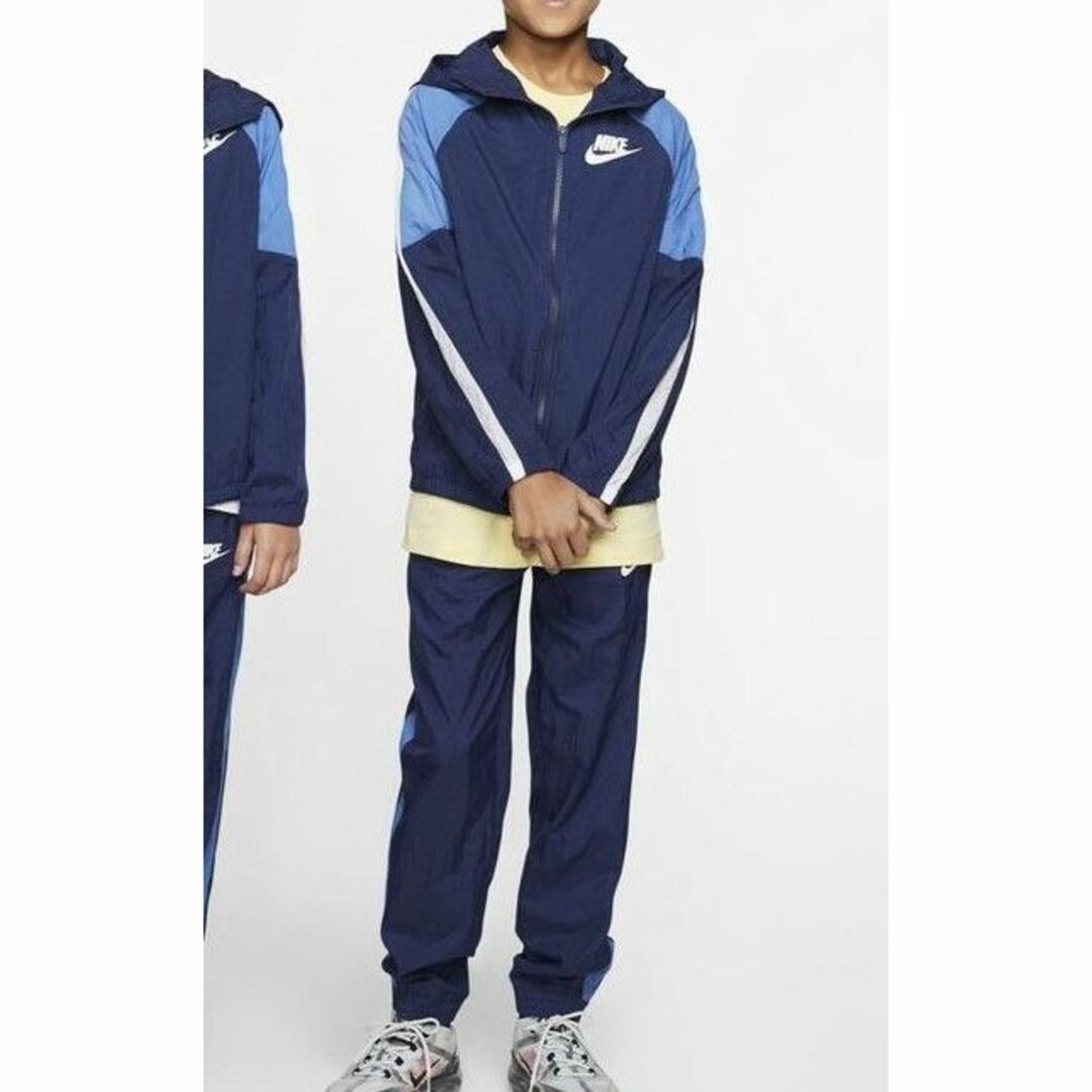 NIKE(ナイキ)の新品 ナイキ 130 軽量!快適!耐久性!ウィンドブレーカー上下 ネイビー紺 キッズ/ベビー/マタニティのキッズ服男の子用(90cm~)(その他)の商品写真