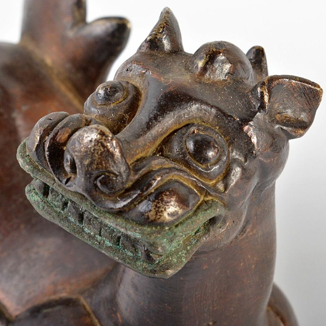 獅子 神獣 7464 中国 くっつけよ 古銅宣徳銅 C 獅子 神獣 7464 中国 くっつけよ 古銅宣徳銅 C