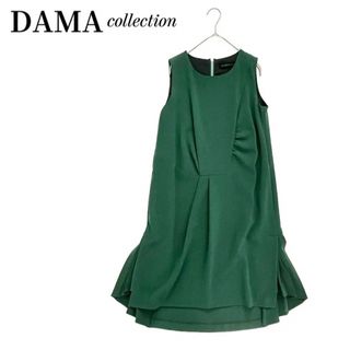 ディノス(dinos)の美品✨DAMA collection ワンピース グリーン ノースリーブ 緑 S(ひざ丈ワンピース)