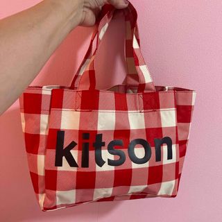 美品✨kitson キットソン ハンドバッグ/トートバッグ グレーxピンク