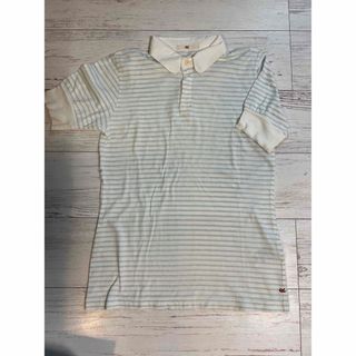 フォーティファイブアール(45R)の45r  ボーダーシャツカラーカットソーsize2(Tシャツ(半袖/袖なし))