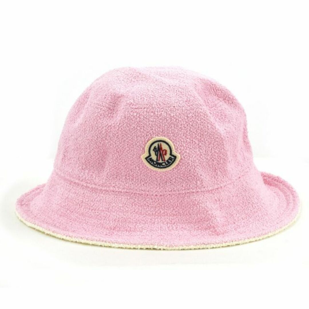 【PINK】モンクレール MONCLER ハット レディース バケットハット バケハ 帽子 ブークレ素材 ピンク【送料無料】