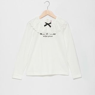 メゾピアノジュニア(mezzo piano junior)のメゾピアノ新品新作タグ付きレース衿長袖Tシャツ150(Tシャツ/カットソー)