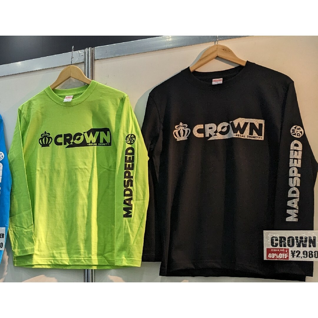 UnitedAthle(ユナイテッドアスレ)の【MADSPEED】趣味Tシャツ クラウン crown 王冠 長袖 ブラック メンズのトップス(Tシャツ/カットソー(七分/長袖))の商品写真