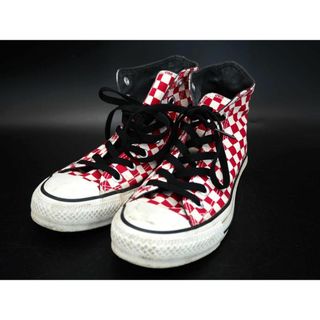 コンバース(CONVERSE)のCONVERSE コンバース 1CJ656 ALLSTAR オールスター ブロックチェック ハイカット スニーカー size23.5ｃｍ/白ｘ赤 ■■ レディース(スニーカー)