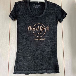 ハードロックカフェ(Hard Rock CAFE)のハードロックカフェ横浜 レディースメタリックロゴTシャツ ブラックグレーXS(Tシャツ(半袖/袖なし))