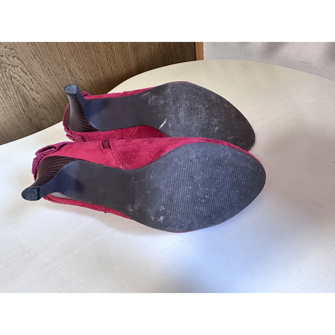 ブーツ 赤 レディースの靴/シューズ(ブーツ)の商品写真
