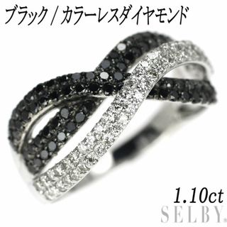 K18WG ブラック/カラーレス ダイヤモンド リング 1.10ct(リング(指輪))