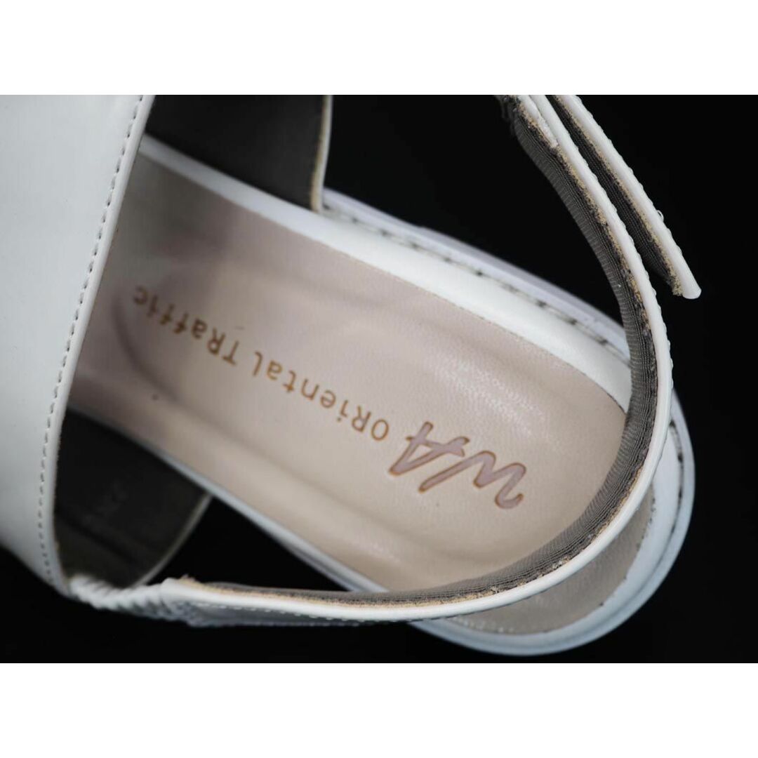 ORiental TRaffic(オリエンタルトラフィック)のダブルエー オリエンタルトラフィック ダブルベルト フラット サンダル sizeLL（25.5cm）/シルバーｘアイボリー ■◆ レディース レディースの靴/シューズ(サンダル)の商品写真