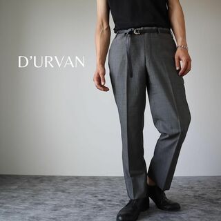 ダーバン(D’URBAN)の【D'URBAN】ダーバン ワイドストレート ウール スラックス グレー W35(スラックス)