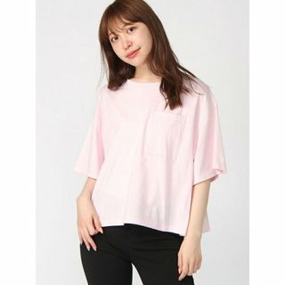 アールエヌエー(RNA)の【ライトピンク】布帛コンビワイドポケットTシャツ(カットソー(長袖/七分))