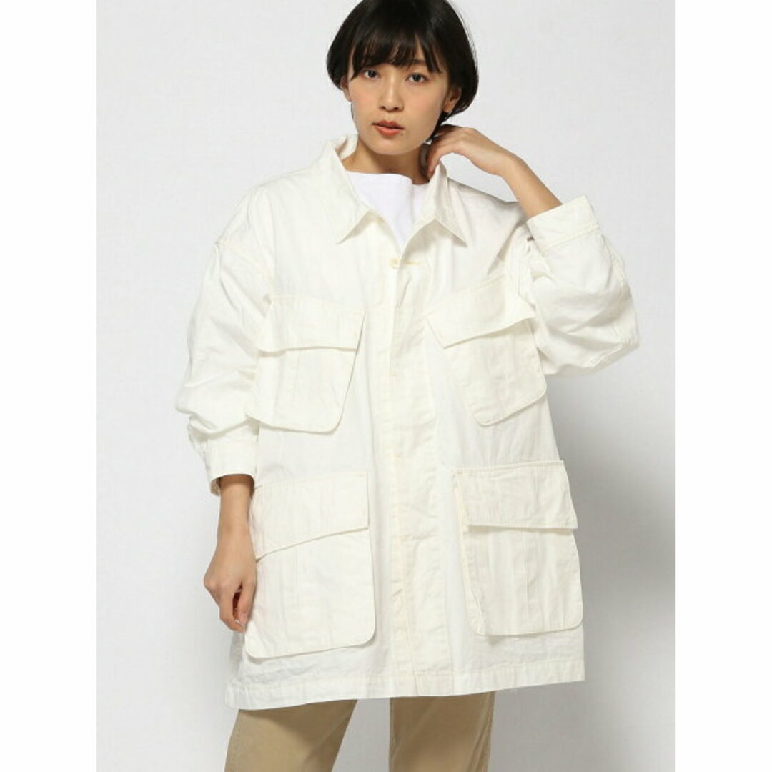 【ホワイト】オーバーサイズファティーグジャケット