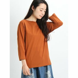 アールエヌエーエヌ(RNA-N)の【キャメル】プレーティングボートネックTシャツ(カットソー(長袖/七分))