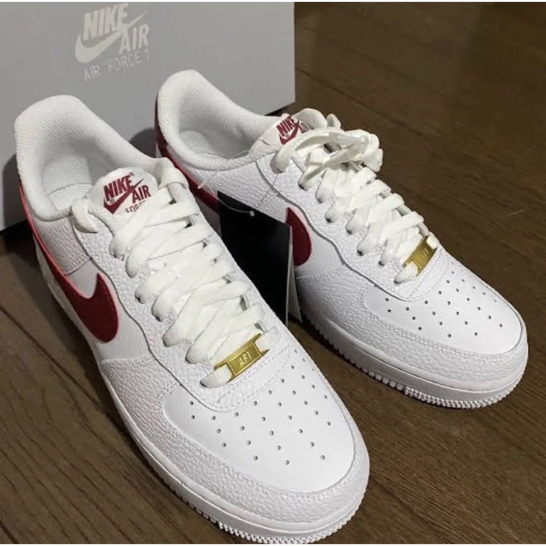 新品 NIKE ナイキ エアフォース1 ホワイト チームレッド 赤  27㎝