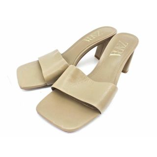 ザラ(ZARA)のZARA ザラ ミュール サンダル size37（23.5cmくらい）/ベージュ ■◆ レディース(サンダル)