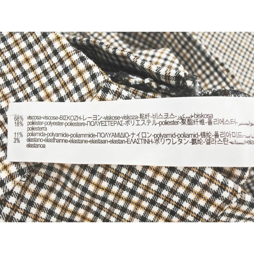 ZARA(ザラ)のZARA ザラ チェック ストレッチ スキニー パンツ sizeXS/白ｘ黒ｘキャメル ■■ レディース レディースのパンツ(スキニーパンツ)の商品写真