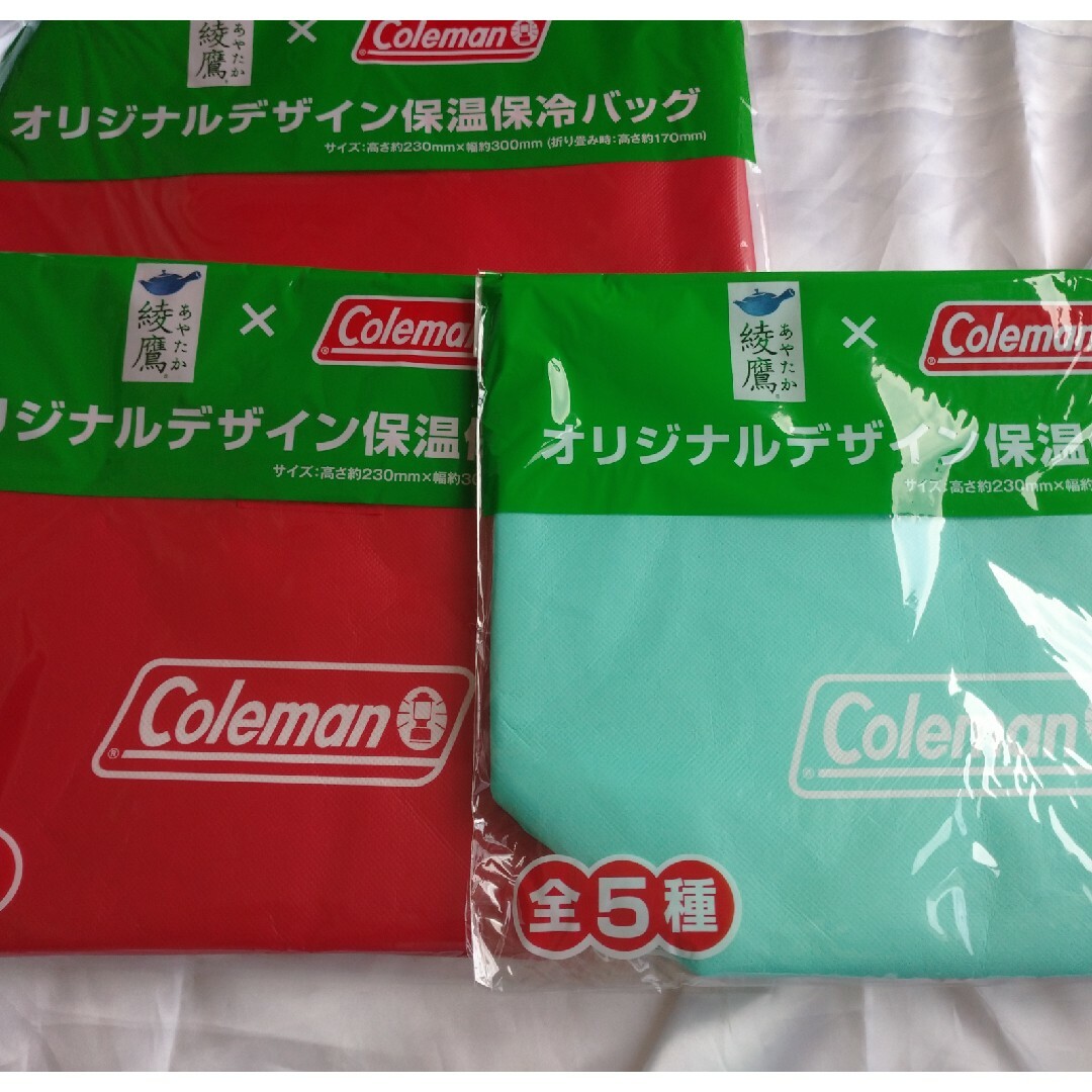 綾鷹×Coleman コールマン　コラボ　レッド2枚　ノベルティ