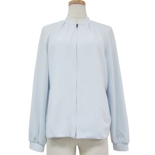 セオリーリュクス(Theory luxe)のtheory luxe セオリーリュクス ブルゾン ジャケット アウター ライトブルー 38(M) ショート丈 ジップアップ ギャザー ボリュームスリーブ 23春夏 おしゃれ シンプル 無地 きれいめ 大人女子 ブランド 上品 ベーシック 羽織り【レディース】【中古】(ブルゾン)