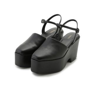 スナイデル snidel ストラップ サンダル 黒 パンプス チャンキーヒール