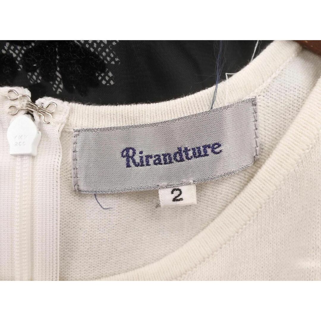 Rirandture(リランドチュール)のRirandture リランドチュール 花柄 ニット ドッキング ワンピース size2/白ｘ黒 ■◆ レディース レディースのワンピース(ミニワンピース)の商品写真