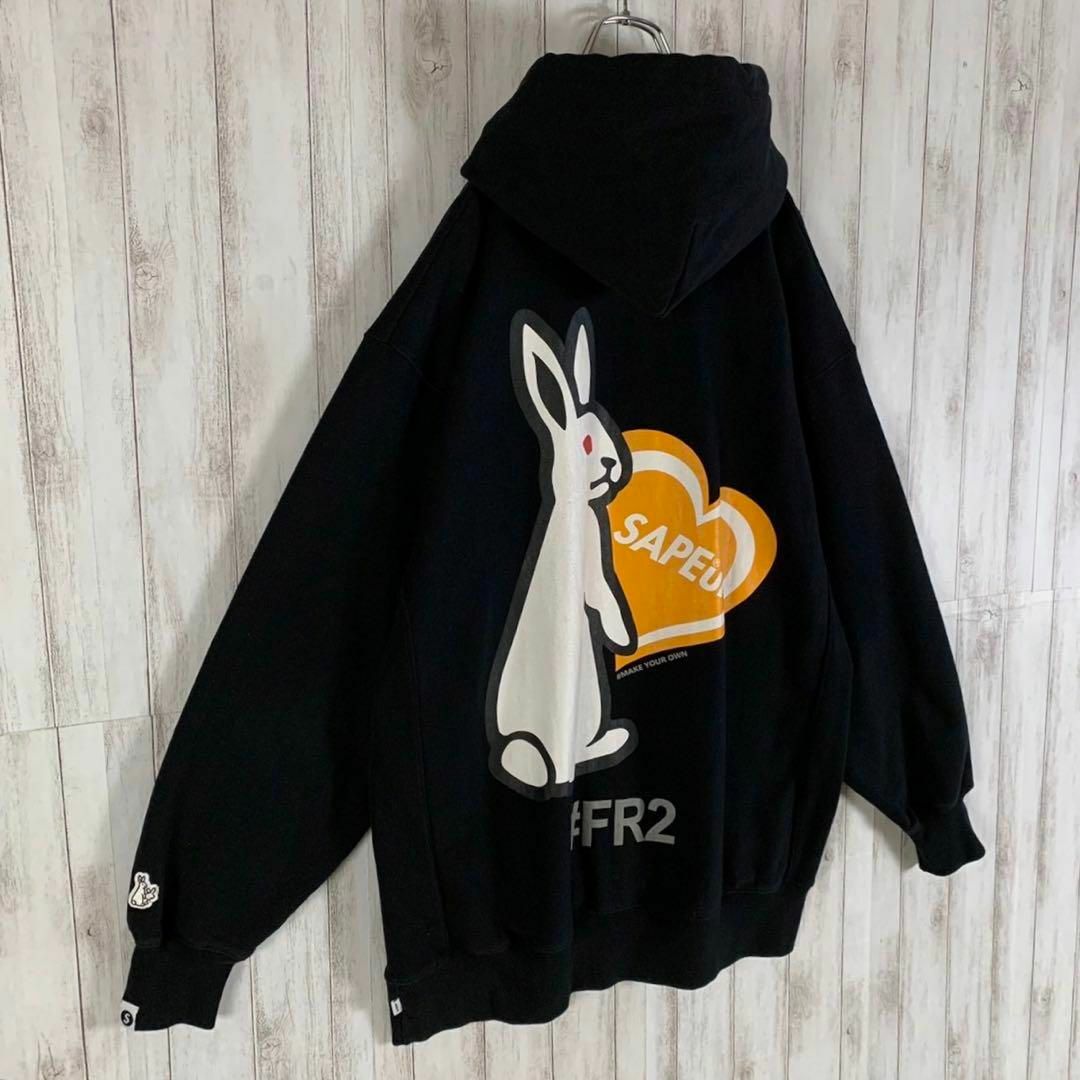 FR2 × SAPEur HOODIE パーカーXXL ブラック