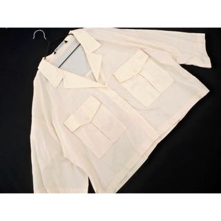 ザラ(ZARA)のZARA ザラ オープンカラー シャツ sizeL/アイボリー ■◆ レディース(シャツ/ブラウス(長袖/七分))