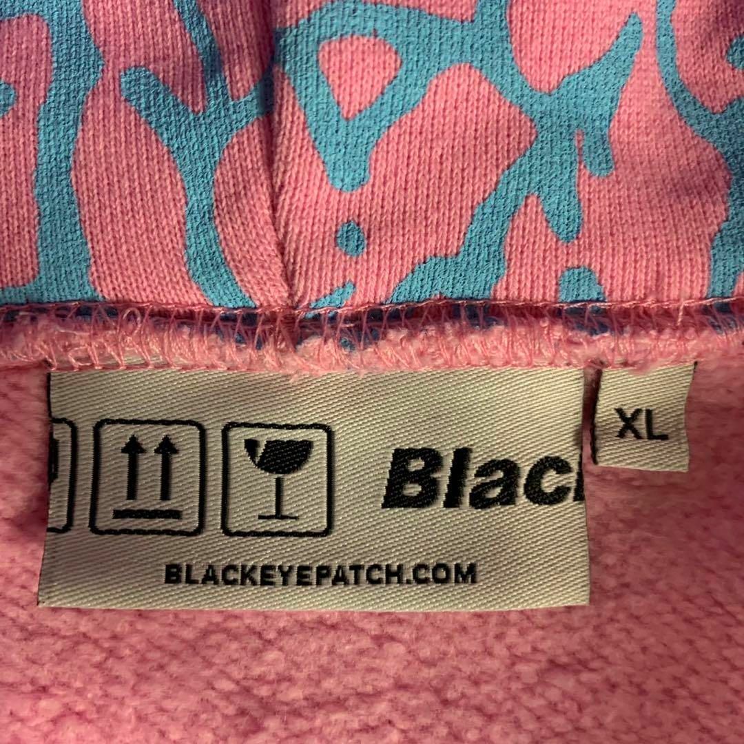 超希少デザイン】ブラックアイパッチ 総柄 XL 刺繍ロゴ 入手困難