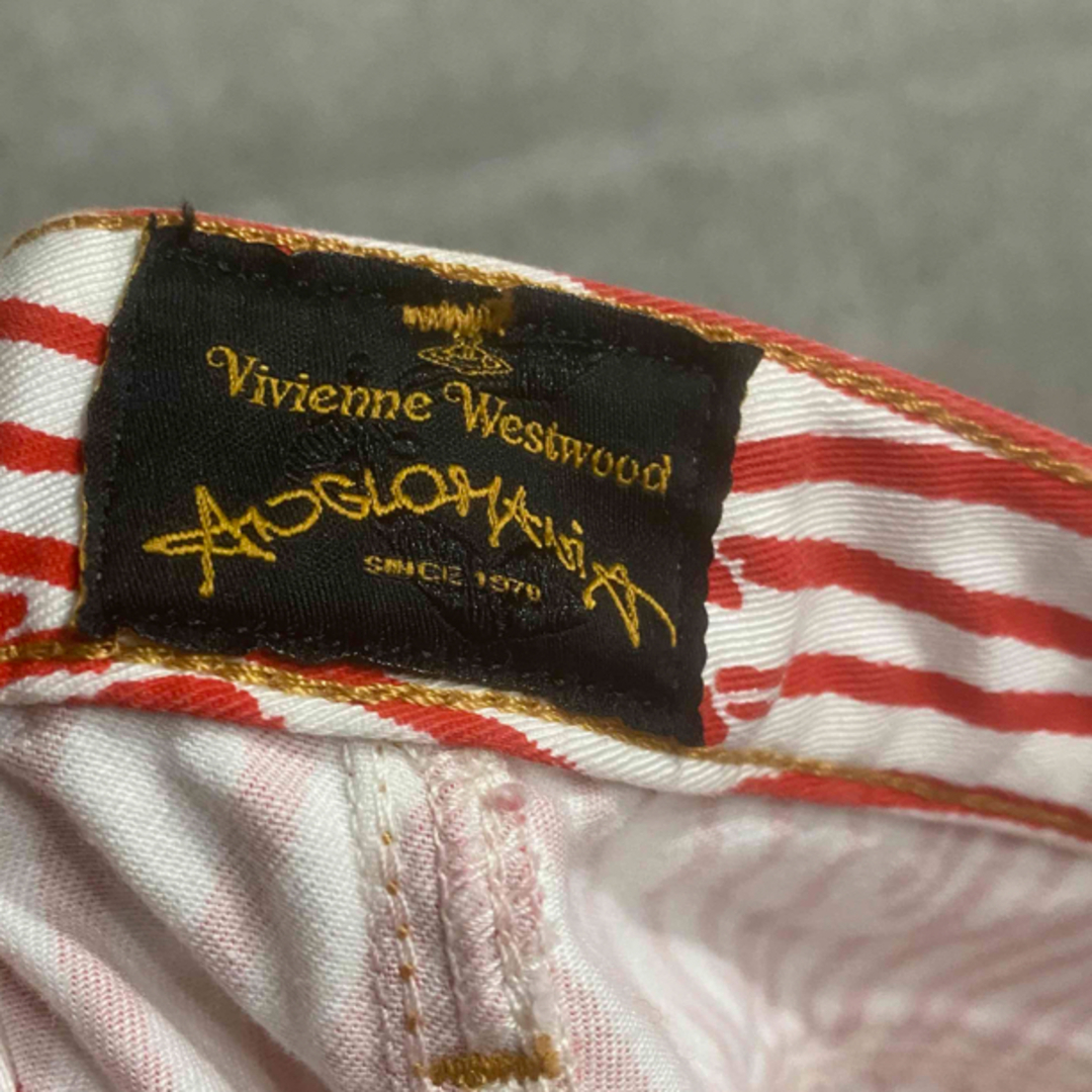 ANGLOMANIA（Vivienne Westwood）(アングロマニア)のvivienne westwood レッドストライプパンツジーンズアングロマニア レディースのパンツ(デニム/ジーンズ)の商品写真