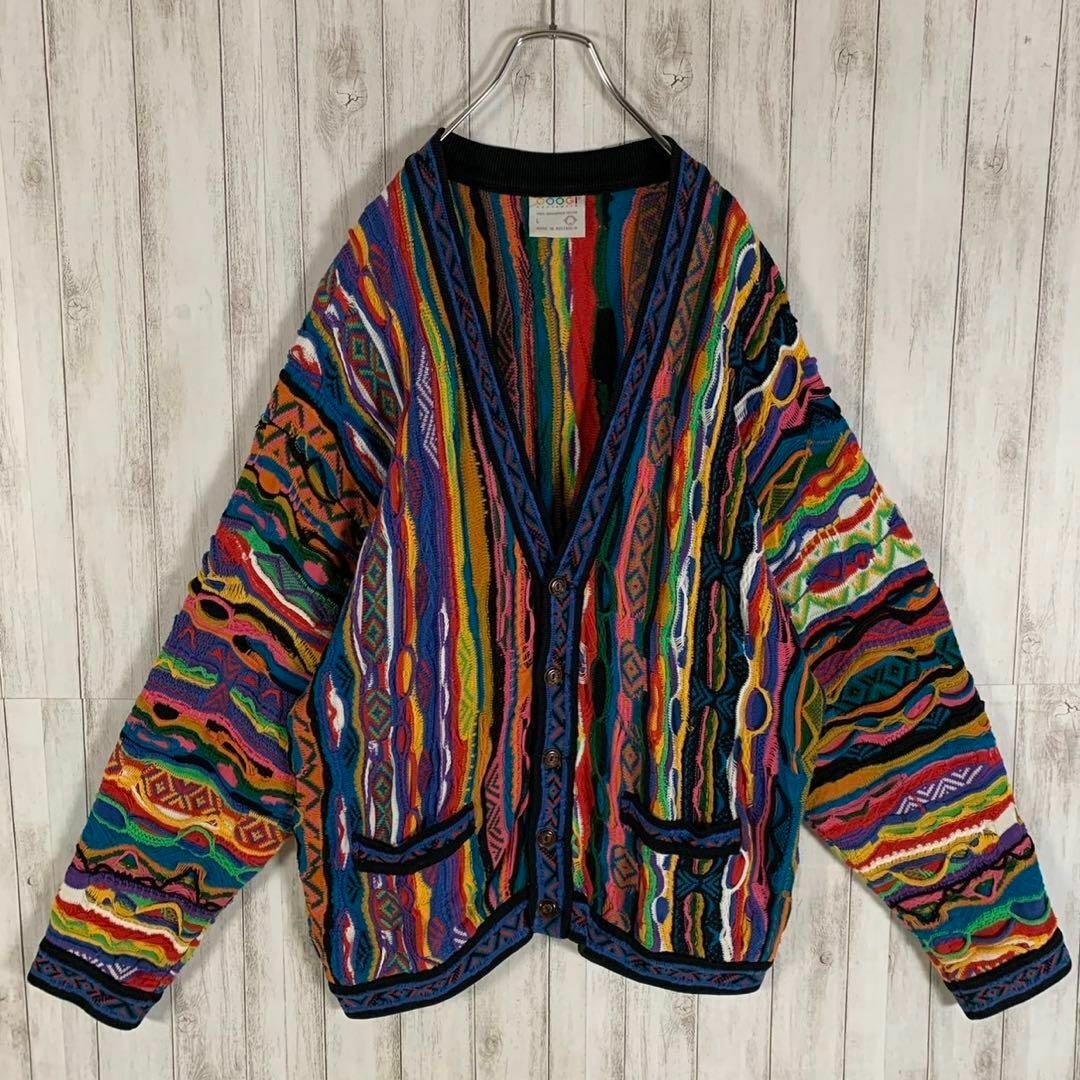 幻の1点モノ】coogi クージー 立体 編込み 3Dカーディガン 即完売-